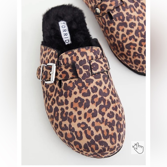 NWT TORRID SIZE 8.5 8 1/2 LEOPARD FAUX FUR-LINED SLIP ONS (WW) SHOES LADIES - Picture 2 of 5